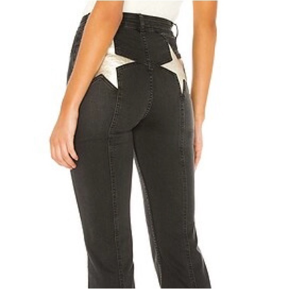We The Free by Free People Firecracker Flare Jeans with Cream Star Accents - Picture 3 of 5